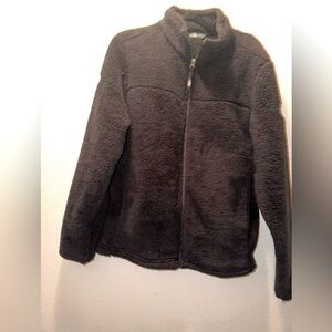 The North Face men’s zip up black fuzzy Sherpa jacket M Sherpa warm winter